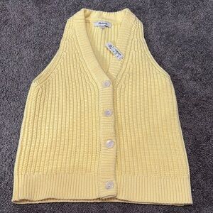 Madewell Soft Yellow Knit Vest